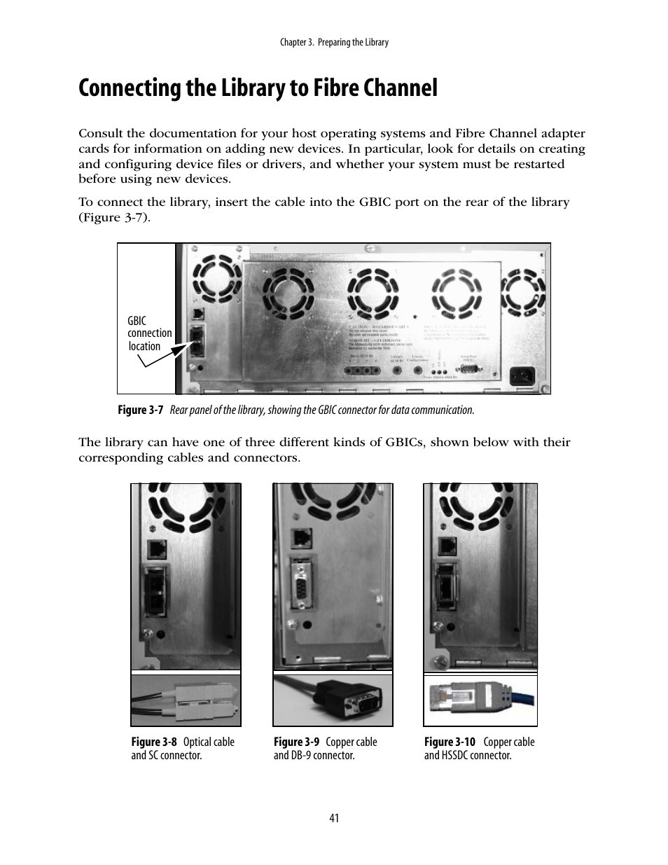 Connecting the library to fibre channel | Spectra Logic 10000 User Manual | Page 41 / 136