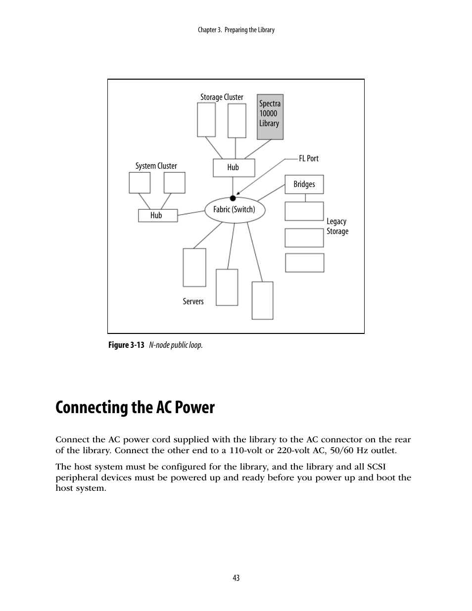 Connecting the ac power | Spectra Logic 10000 User Manual | Page 43 / 136