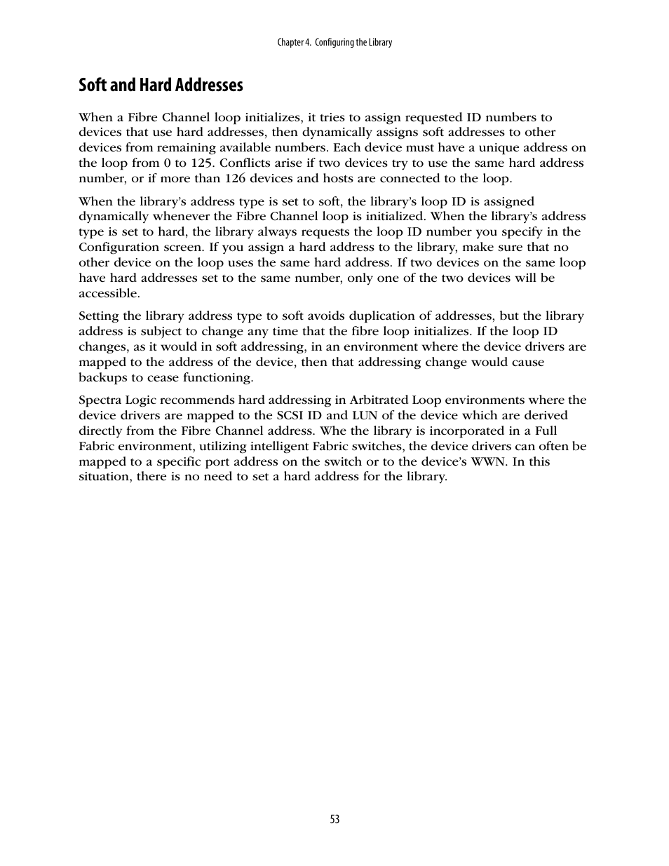 Soft and hard addresses, Ee soft, Soft and hard | Spectra Logic 10000 User Manual | Page 53 / 136