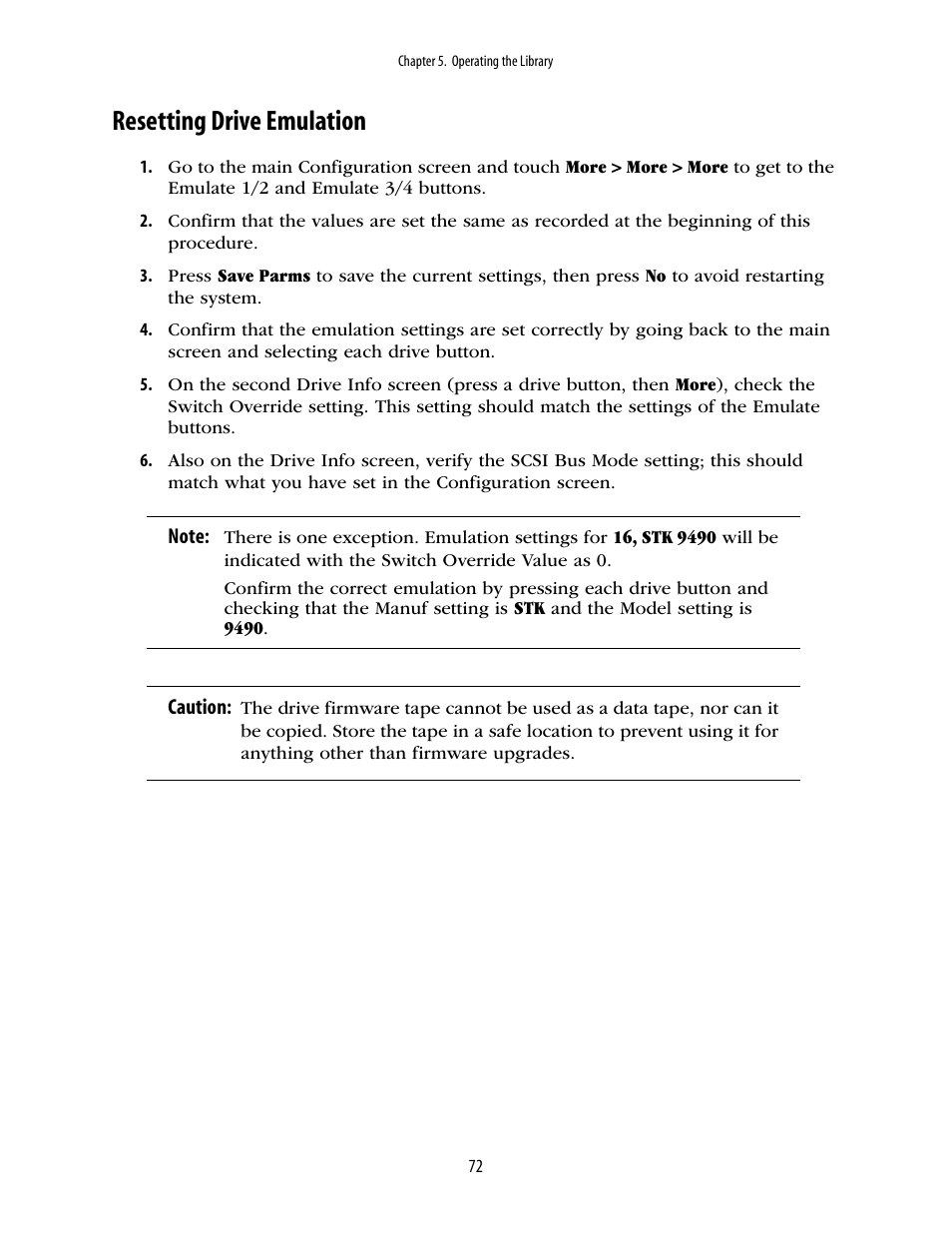 Resetting drive emulation | Spectra Logic 10000 User Manual | Page 72 / 136