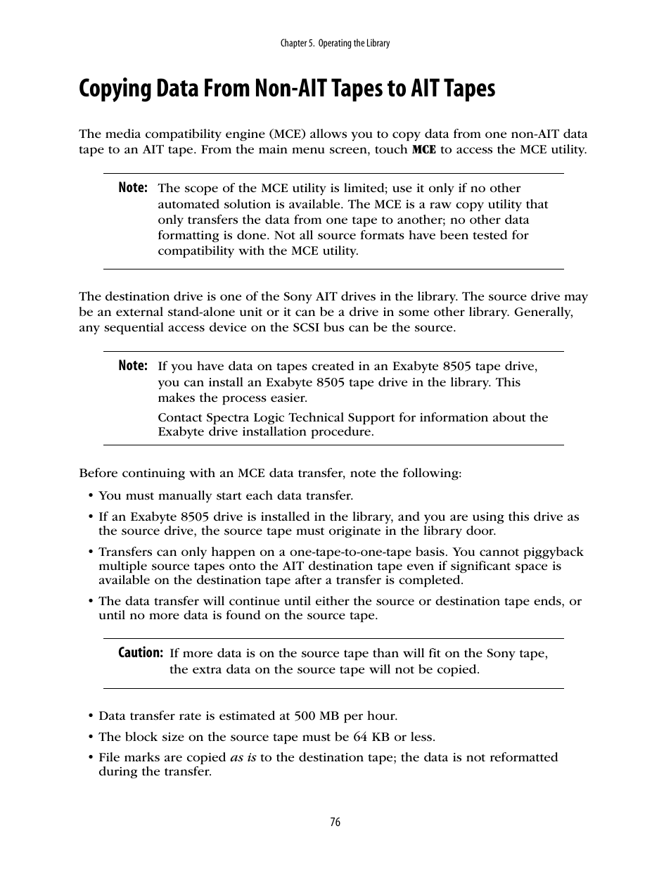 Copying data from non-ait tapes to ait tapes | Spectra Logic 10000 User Manual | Page 76 / 136