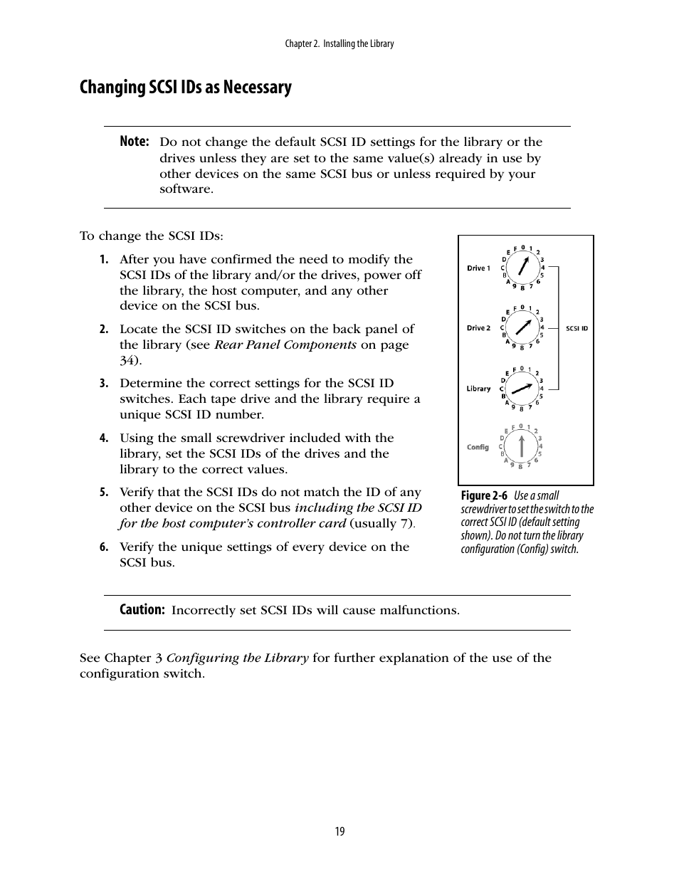 Changing scsi ids as necessary | Spectra Logic 2K User Manual | Page 19 / 94