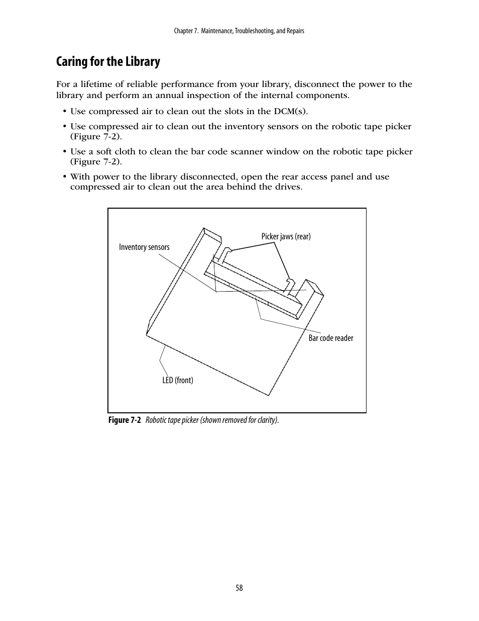 Caring for the library | Spectra Logic 2K User Manual | Page 58 / 94