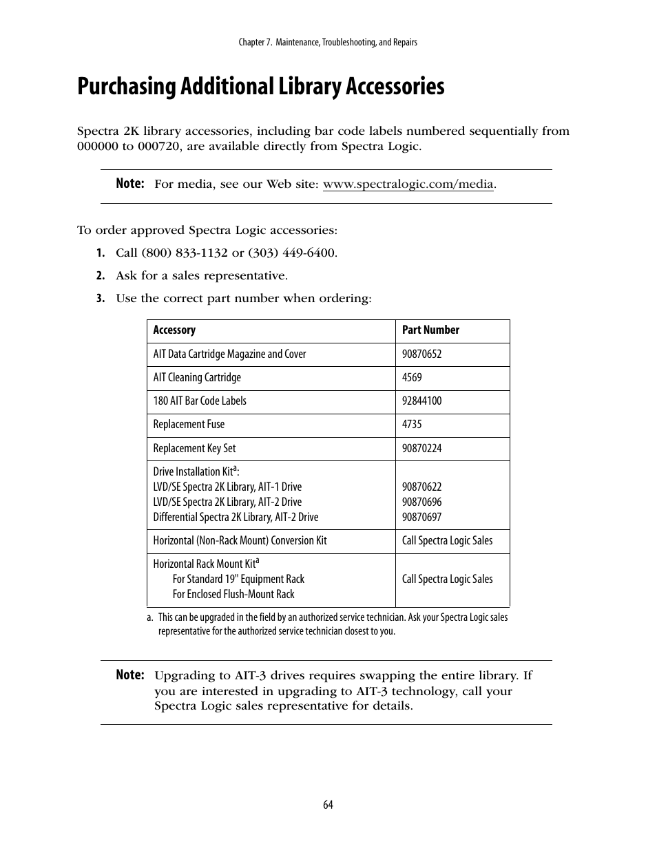 Purchasing additional library accessories | Spectra Logic 2K User Manual | Page 64 / 94