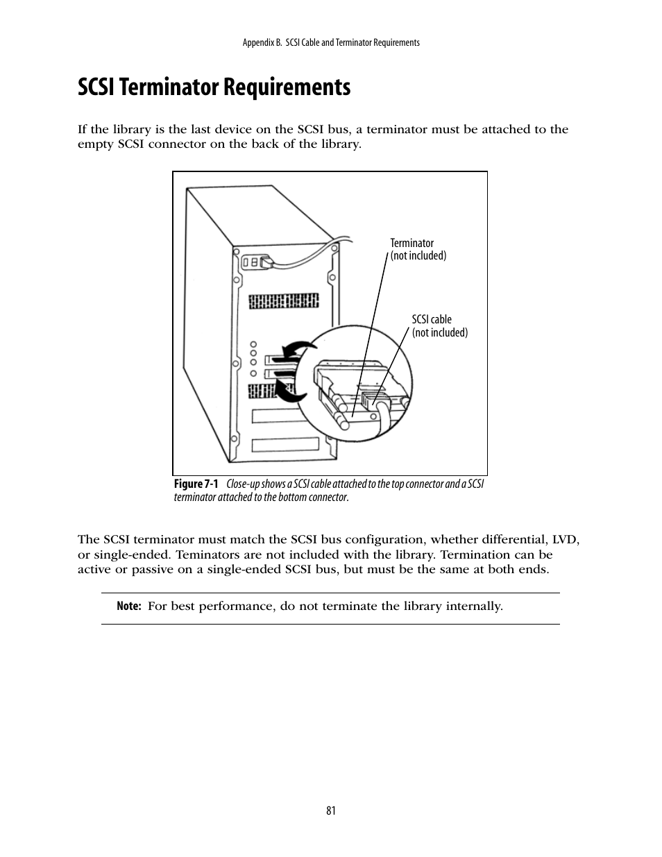 Scsi terminator requirements | Spectra Logic 2K User Manual | Page 81 / 94