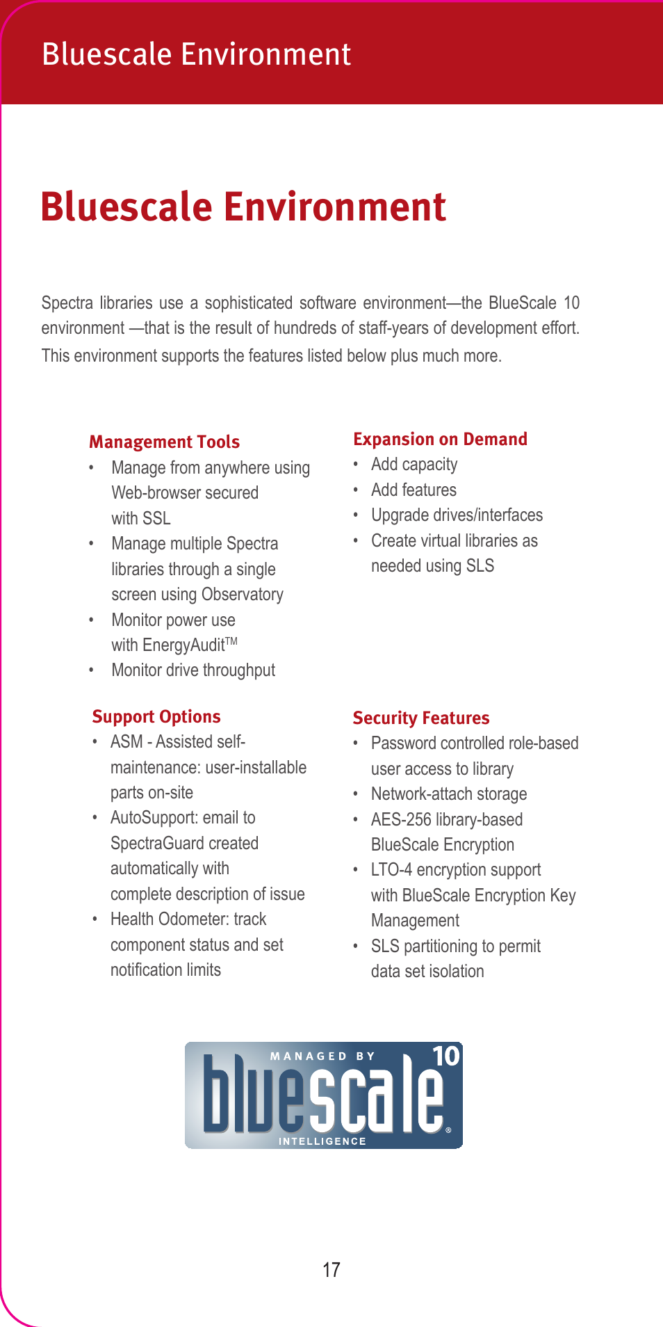 Bluescale environment | Spectra Logic 2007 User Manual | Page 19 / 24