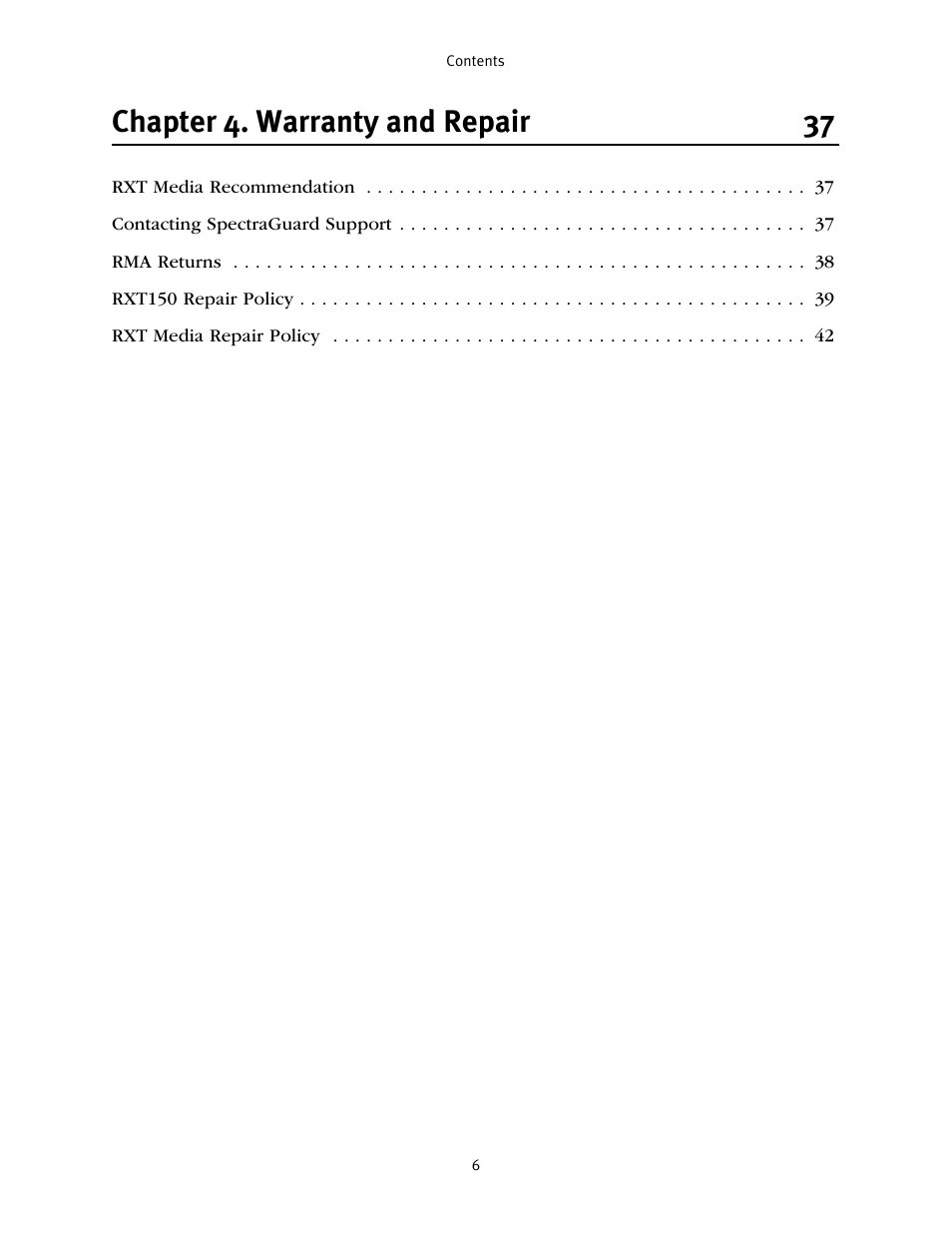 Chapter 4. warranty and repair 37 | Spectra Logic RXT150 User Manual | Page 6 / 43