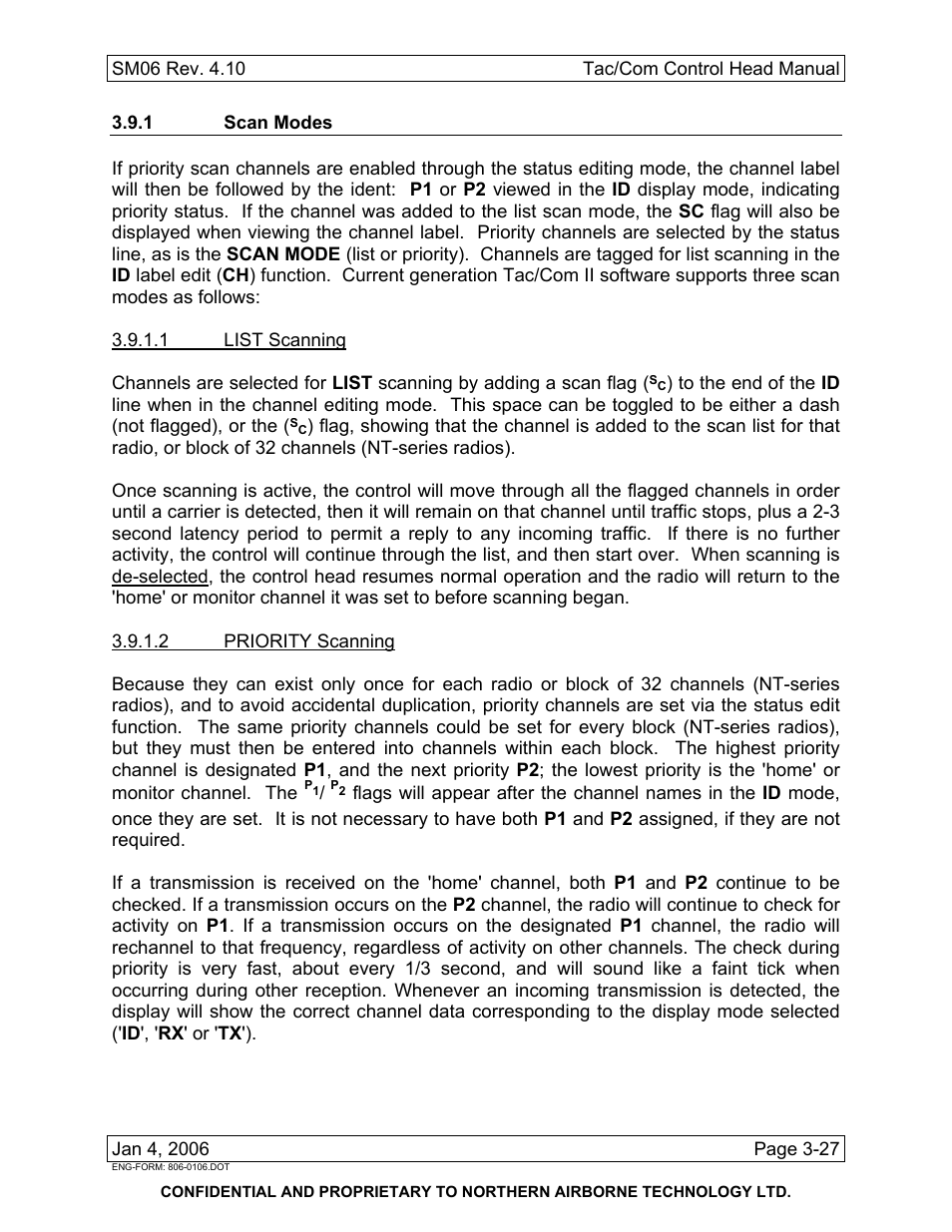 1 scan modes | Spectra Logic TAC/COM SERIES User Manual | Page 101 / 107