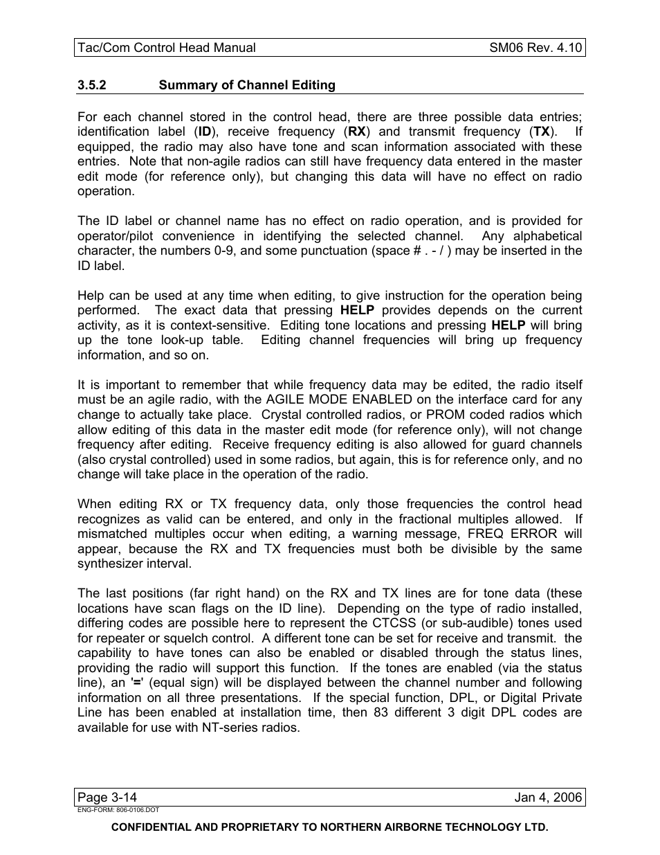 2 summary of channel editing | Spectra Logic TAC/COM SERIES User Manual | Page 88 / 107