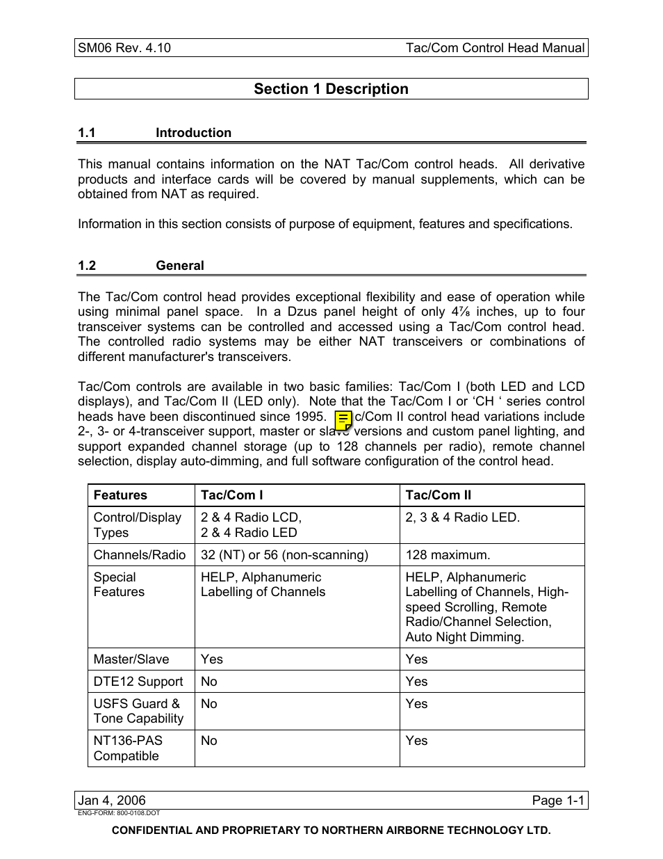 Description, 1 introduction, 2 general | Spectra Logic TAC/COM SERIES User Manual | Page 9 / 107