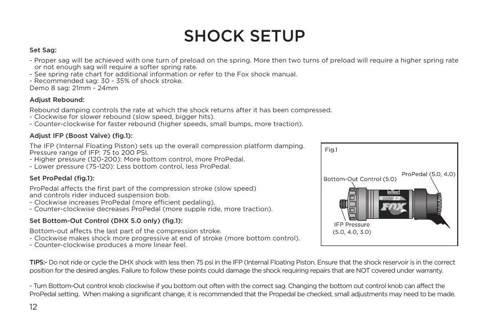 Shock setup | Specialized Enduro 6 User Manual | Page 12 / 22