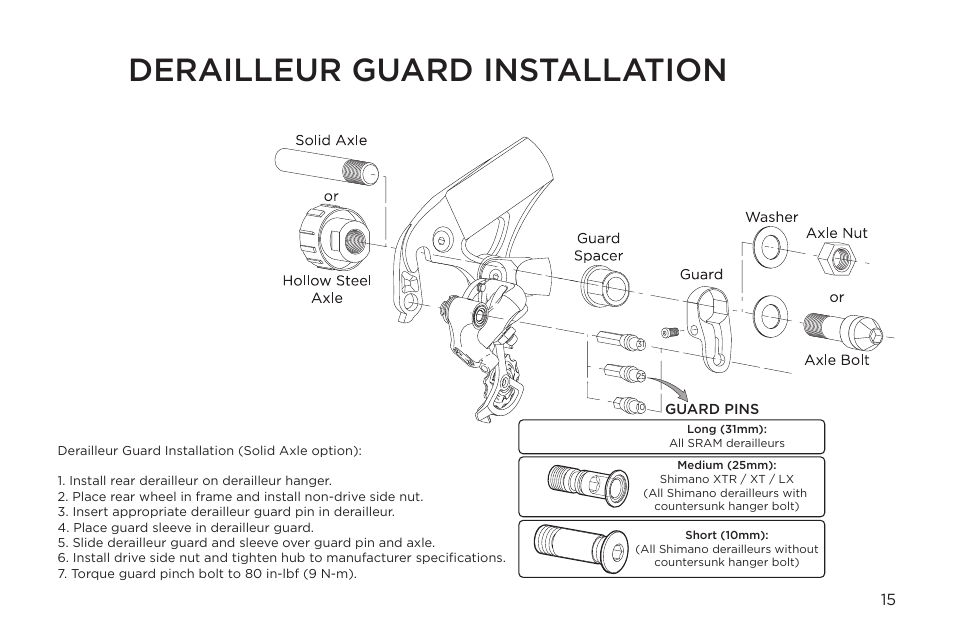 Derailleur guard installation | Specialized Enduro 6 User Manual | Page 15 / 22