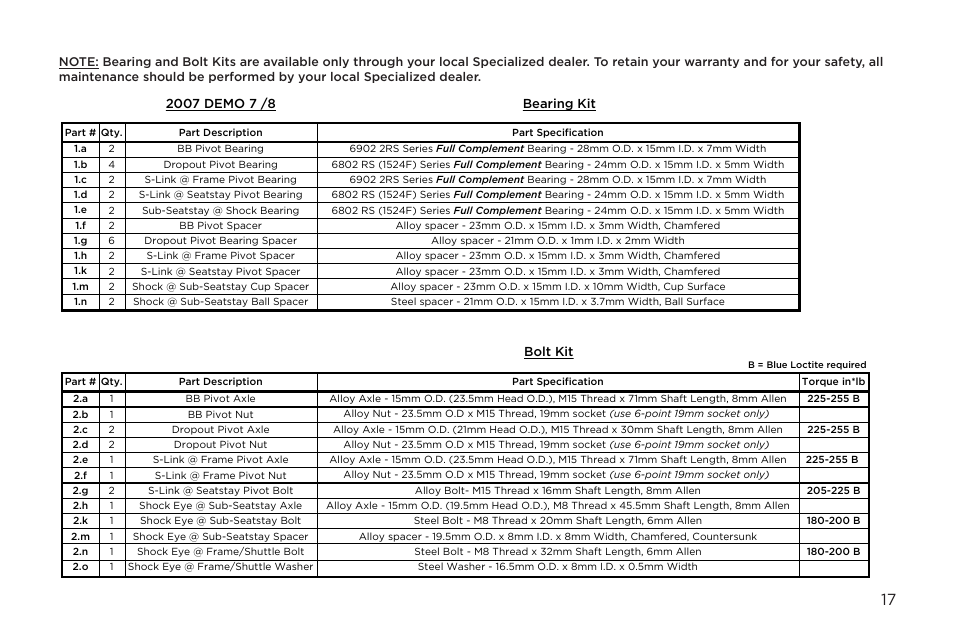 Specialized Enduro 6 User Manual | Page 17 / 22
