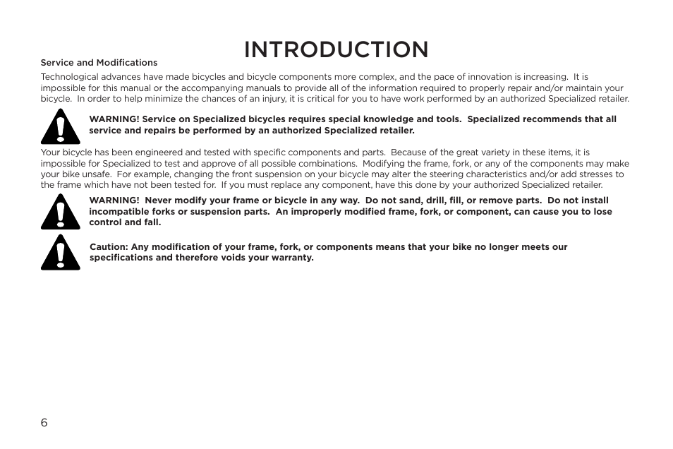 Introduction | Specialized Enduro 6 User Manual | Page 6 / 22