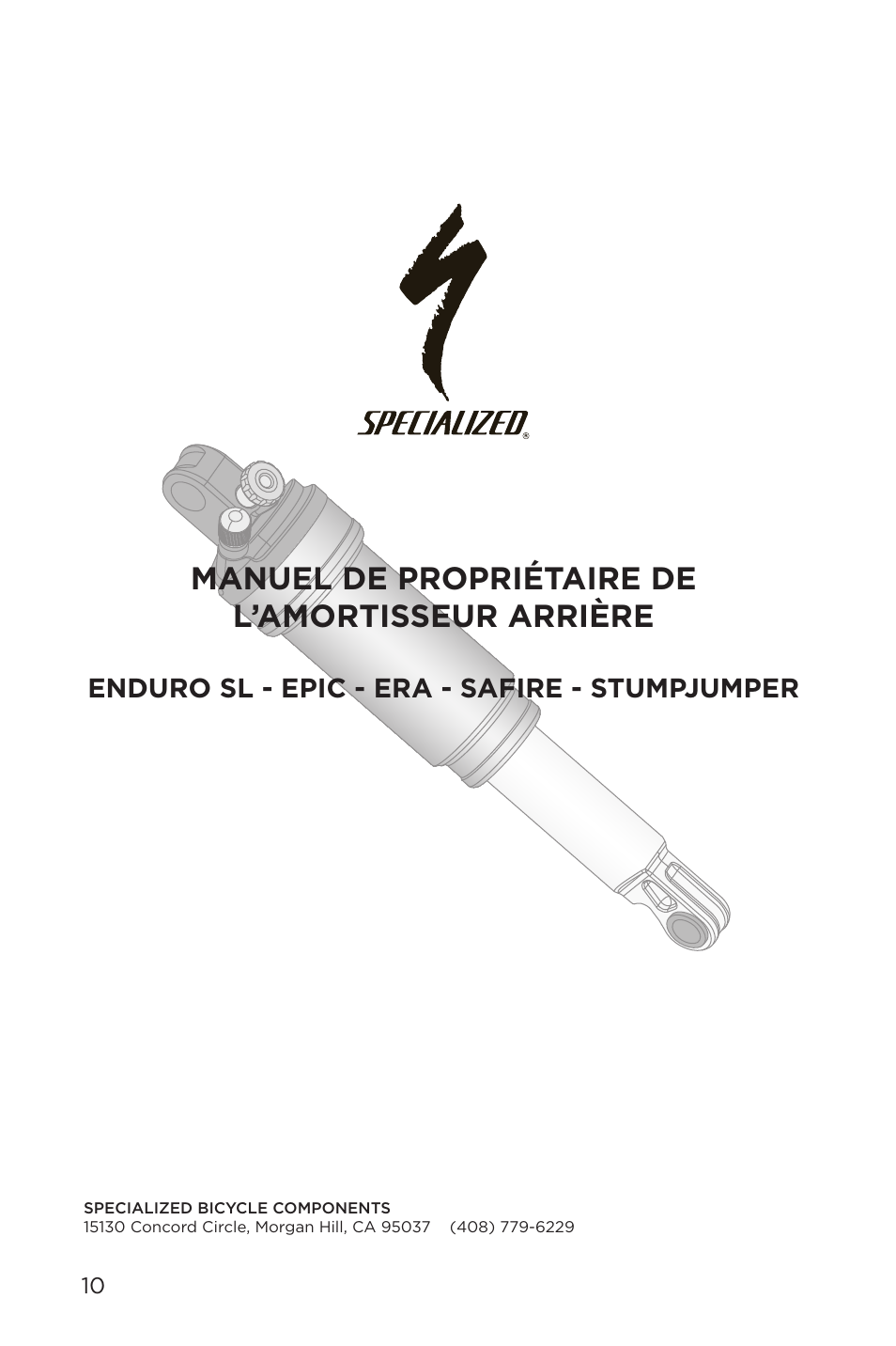 Manuel de propriétaire de l’amortisseur arrière | Specialized AFR Rear Shock ENDURO SL User Manual | Page 10 / 72