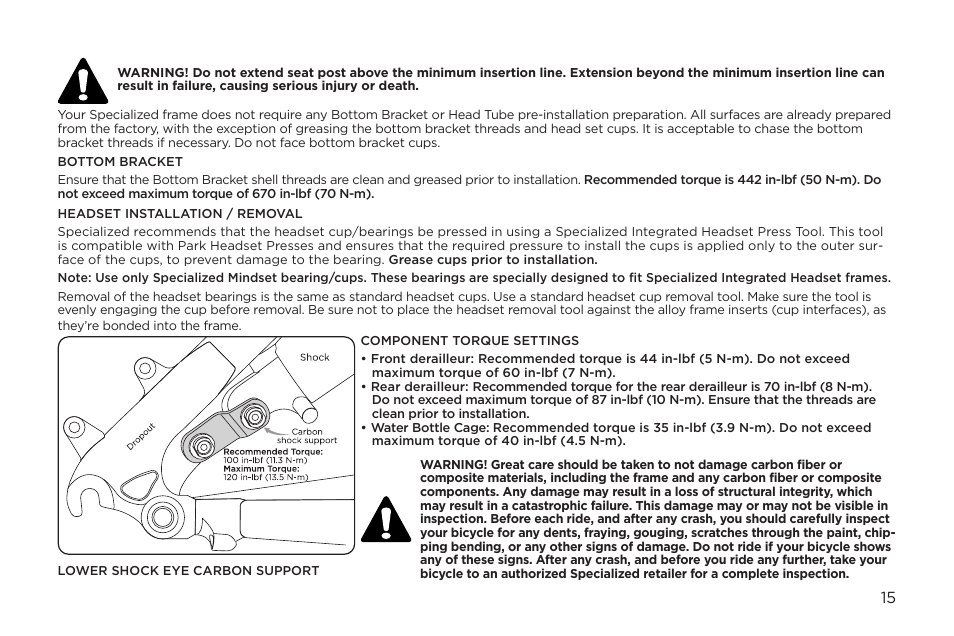 Specialized Roll X User Manual | Page 15 / 20