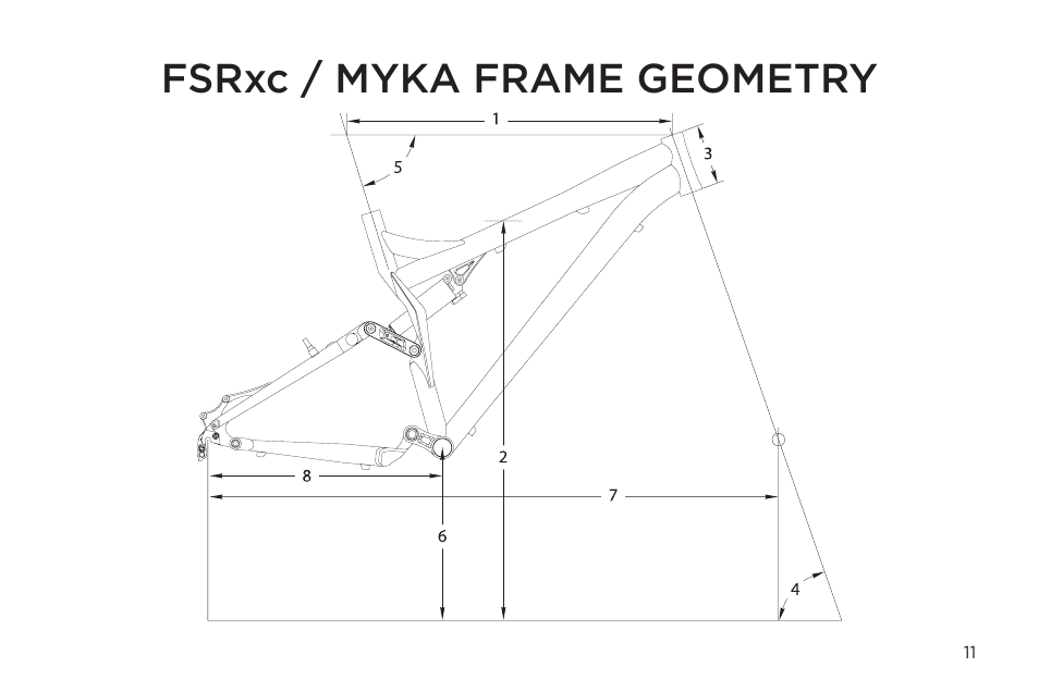Fsrxc / myka frame geometry | Specialized Myka User Manual | Page 11 / 18