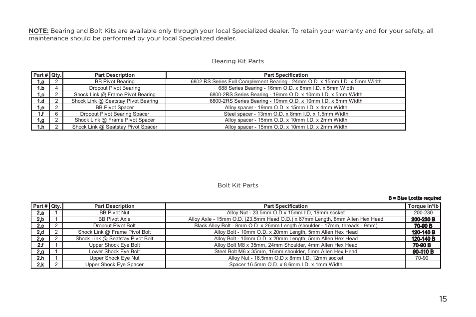 Specialized Myka User Manual | Page 15 / 18