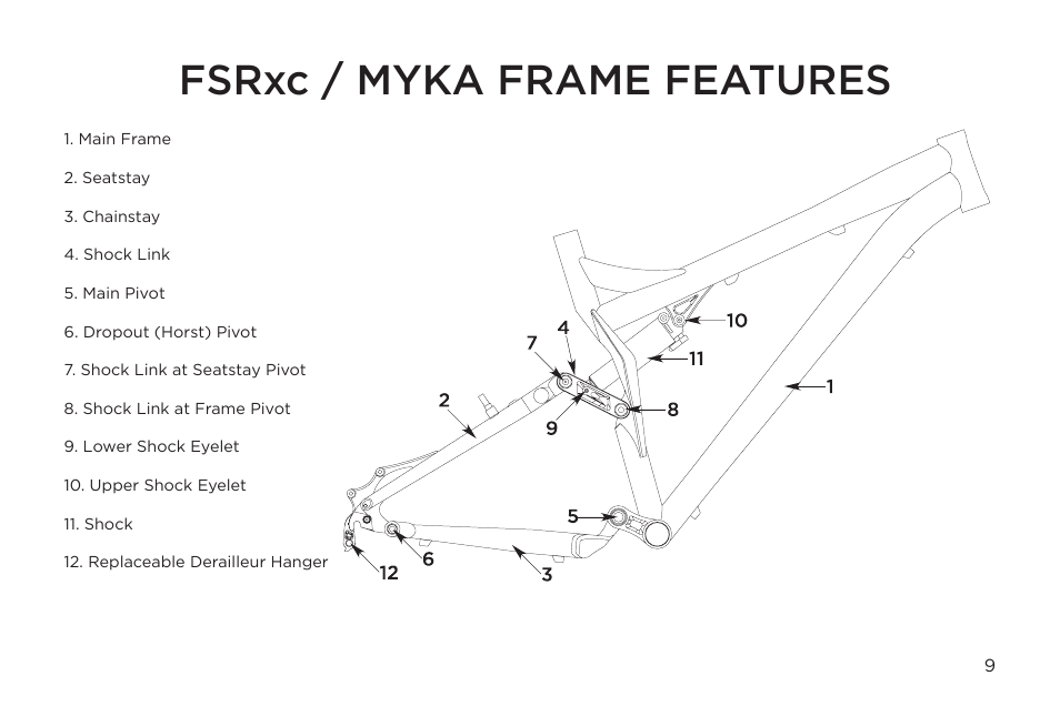 Fsrxc / myka frame features | Specialized Myka User Manual | Page 9 / 18