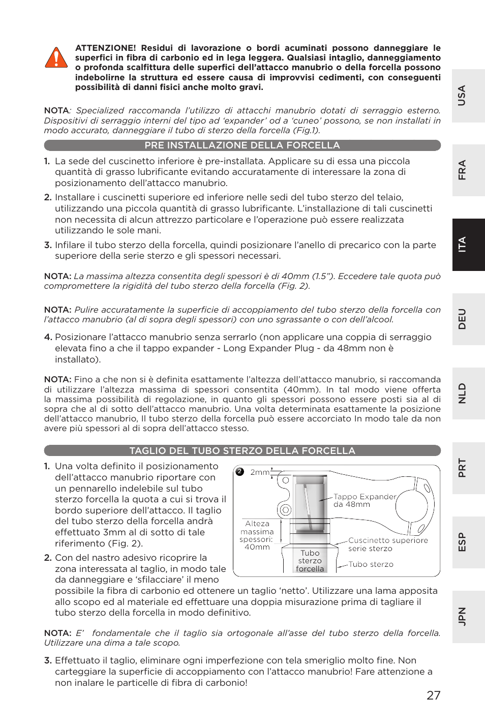 Specialized AFR E100 User Manual | Page 27 / 84