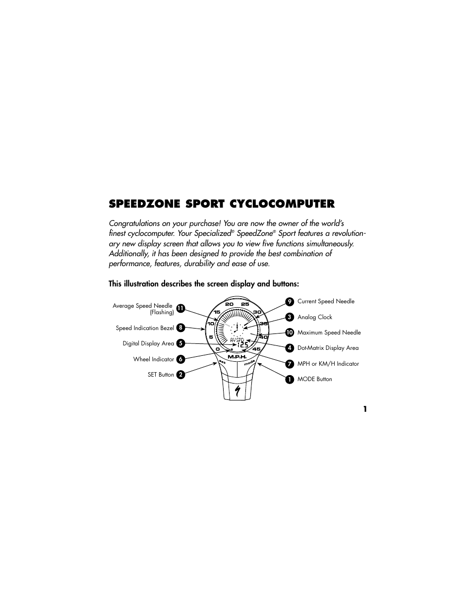 Specialized Speedzone Sport CR2032 User Manual | 22 pages
