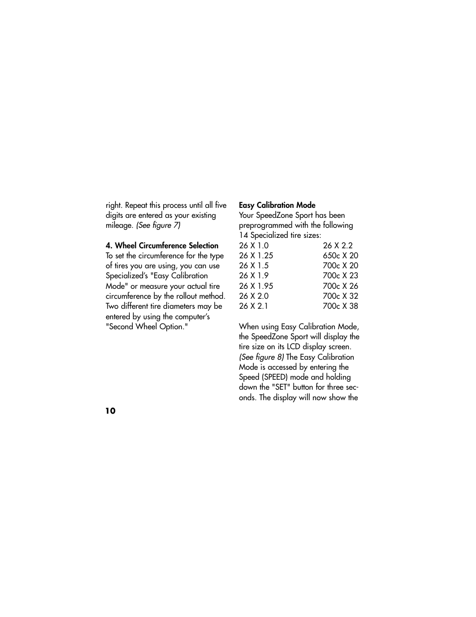 Specialized Speedzone Sport CR2032 User Manual | Page 10 / 22