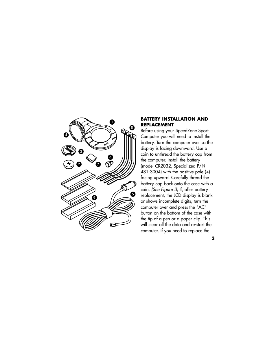 Specialized Speedzone Sport CR2032 User Manual | Page 3 / 22