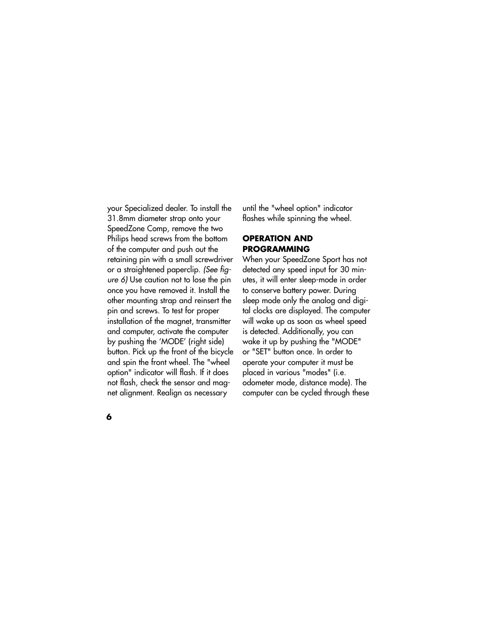 Specialized Speedzone Sport CR2032 User Manual | Page 6 / 22