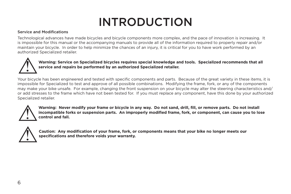 Introduction | Specialized S-Works Carbon Stumpjumper FSR 130 User Manual | Page 6 / 20