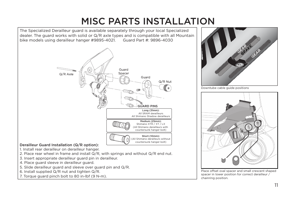 Misc parts installation | Specialized Epic Era User Manual | Page 11 / 24