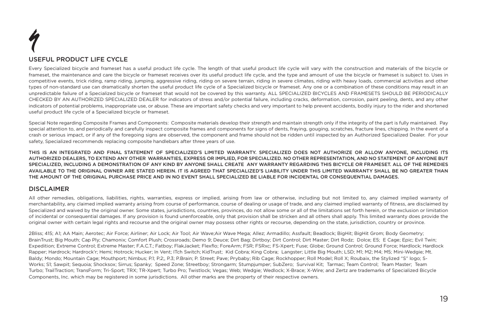 Specialized Epic Era User Manual | Page 19 / 24