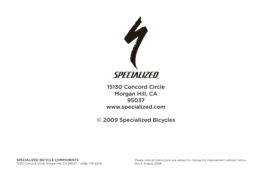 Specialized Epic Era User Manual | Page 24 / 24