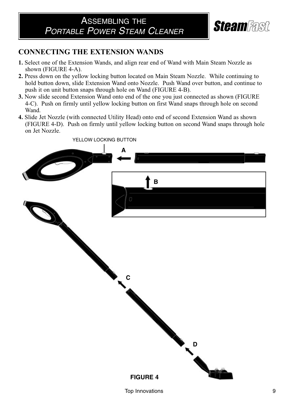 Steamfast PORTABLE POWER STEAM CLEANER SF-246 User Manual | Page 9 / 16