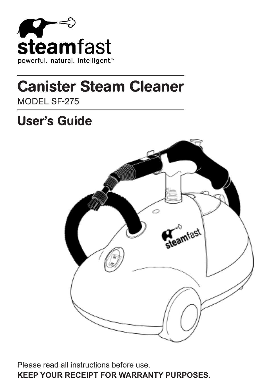Steamfast CANISTER STEAM CLEANER SF-275 User Manual | 16 pages