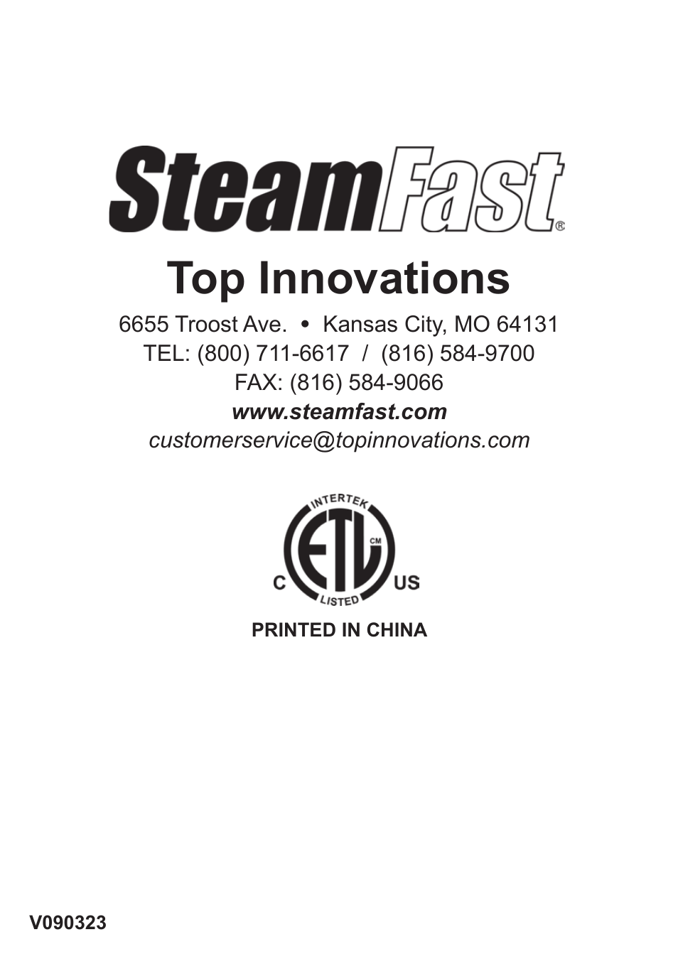 Top innovations | Steamfast SF-140 User Manual | Page 16 / 16