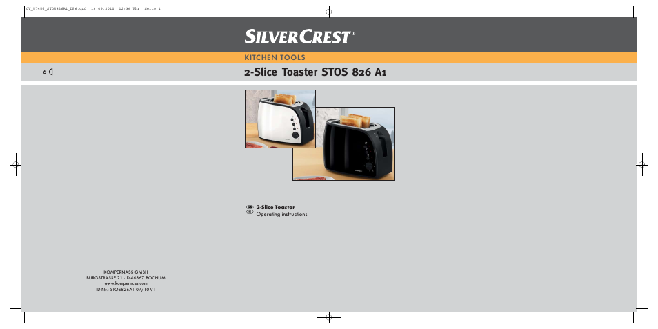 Silvercrest STOS 826 A1 User Manual | 8 pages