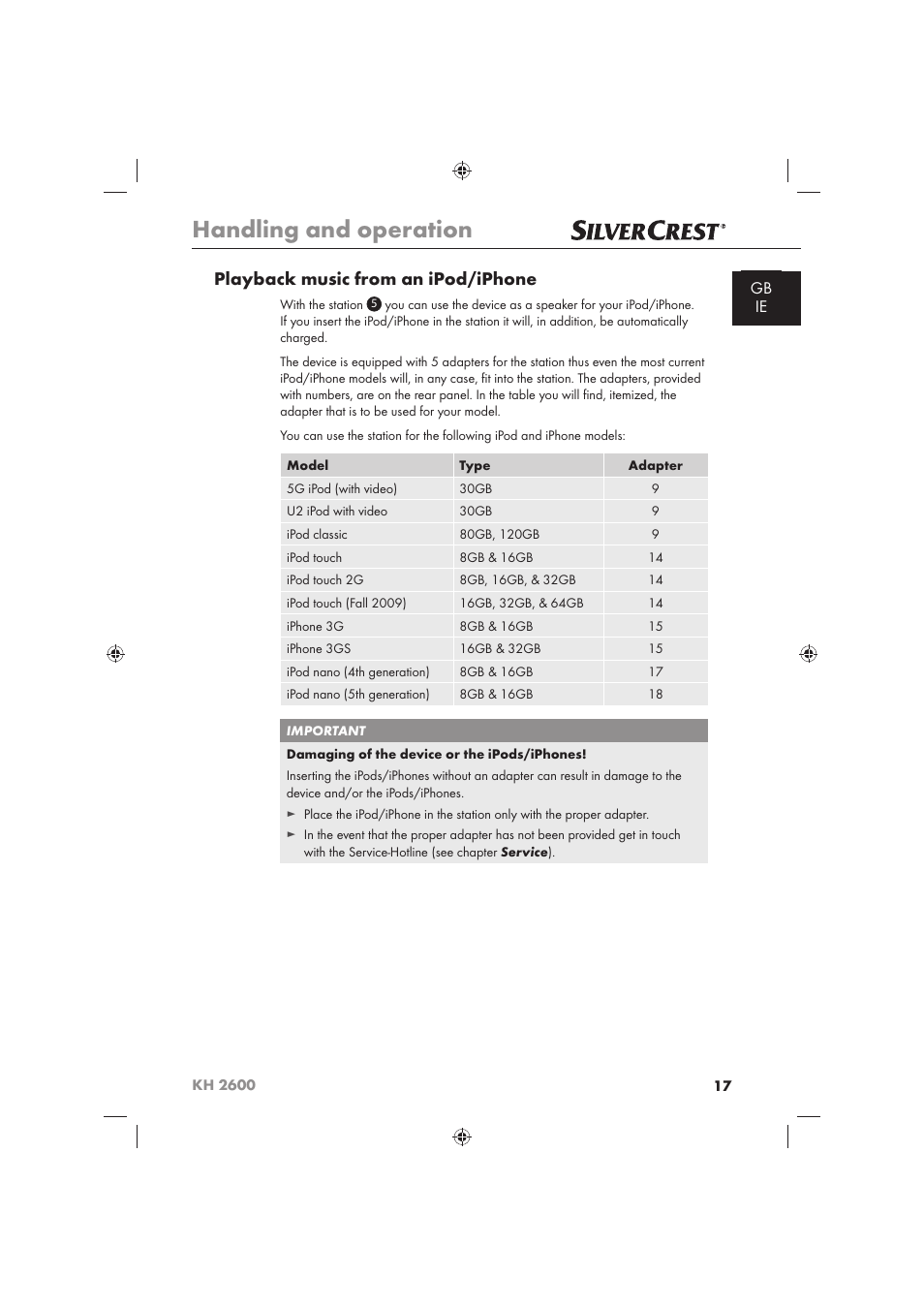 Handling and operation, Playback music from an ipod/iphone | Silvercrest WAKE-UP LIGHT KH 2600 User Manual | Page 19 / 32