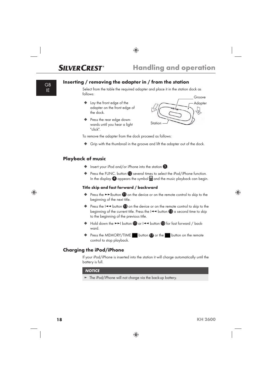 Handling and operation | Silvercrest WAKE-UP LIGHT KH 2600 User Manual | Page 20 / 32