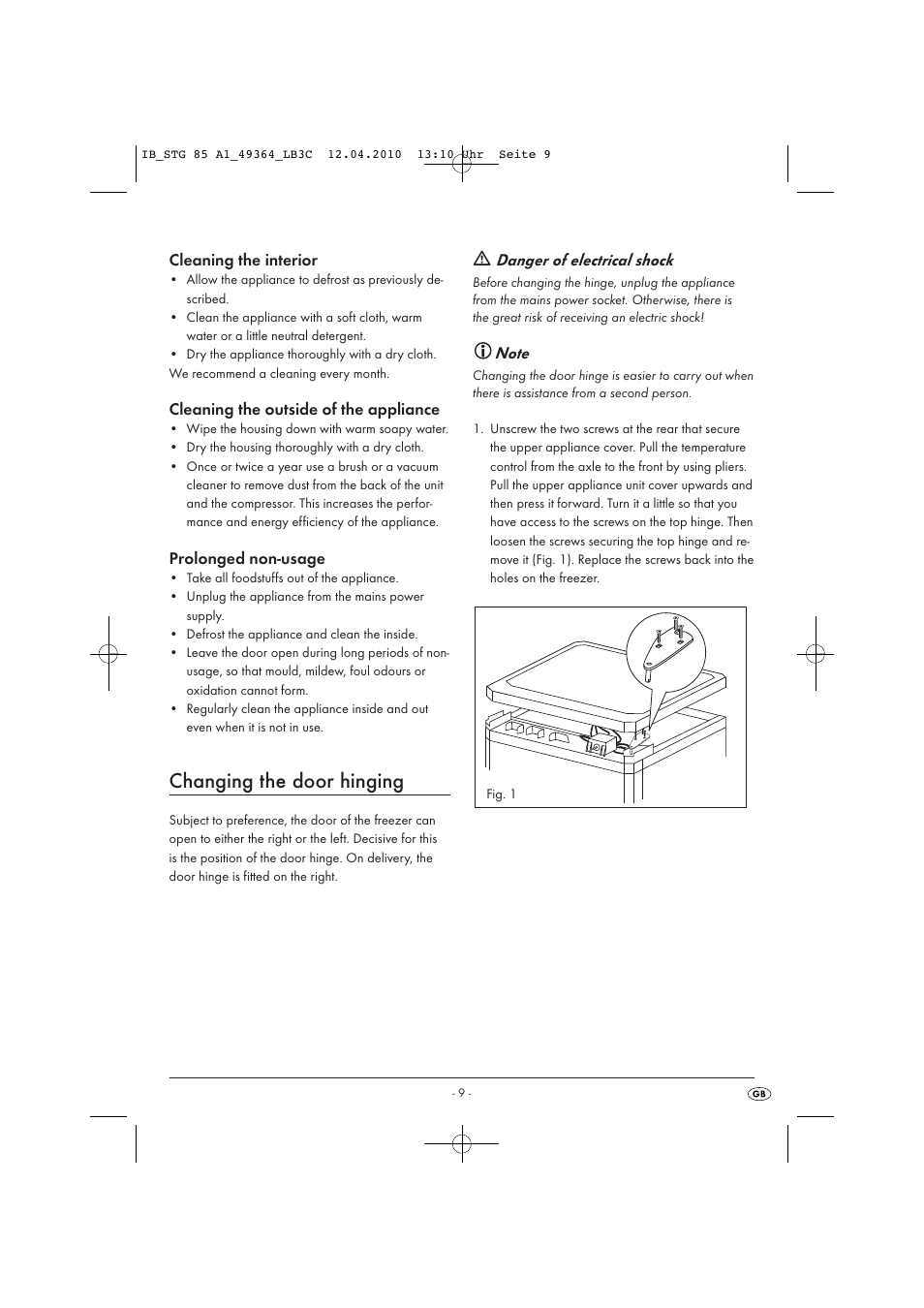 Changing the door hinging | Silvercrest STG 85 User Manual | Page 11 / 29