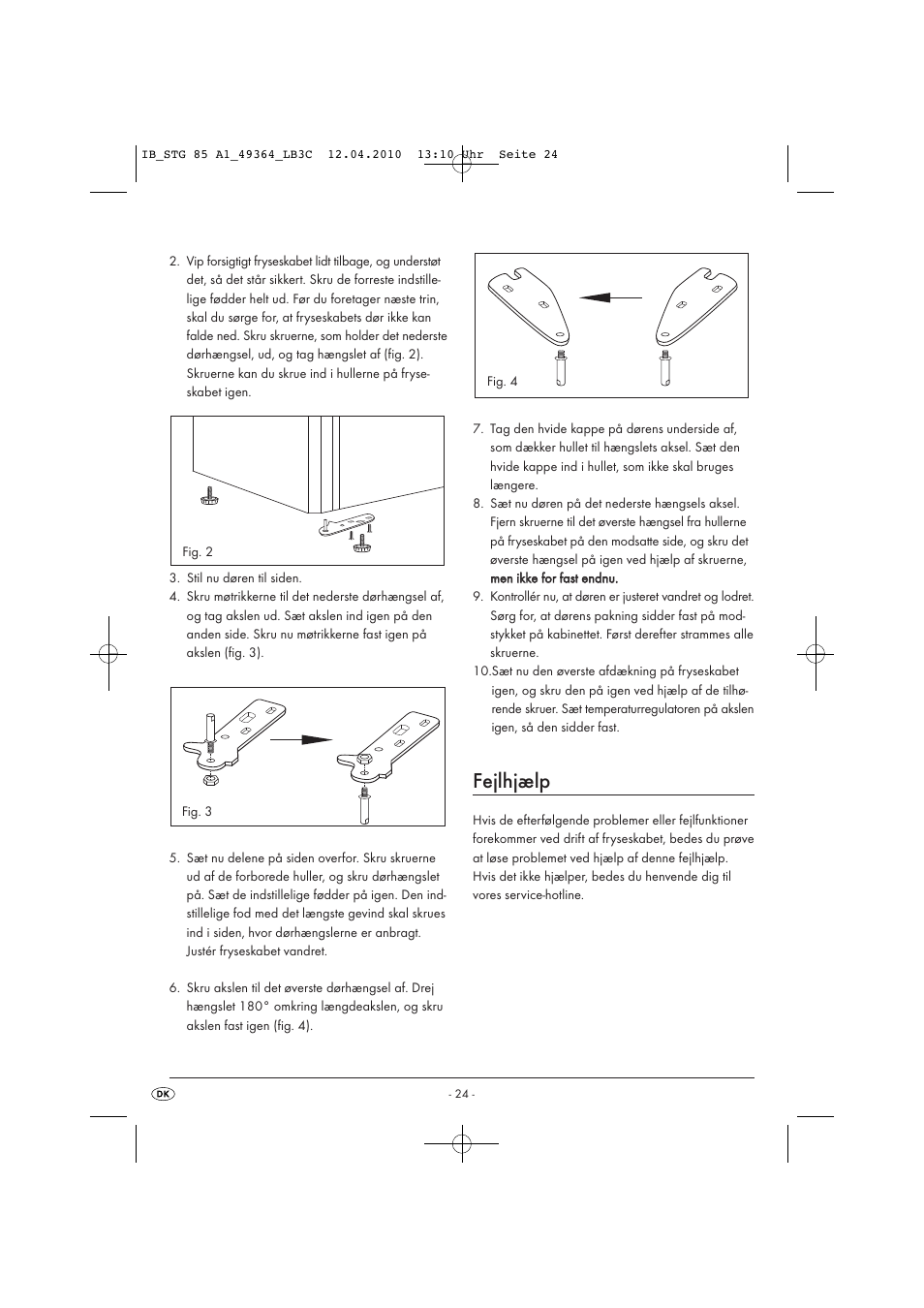 Fejlhjælp | Silvercrest STG 85 User Manual | Page 26 / 29