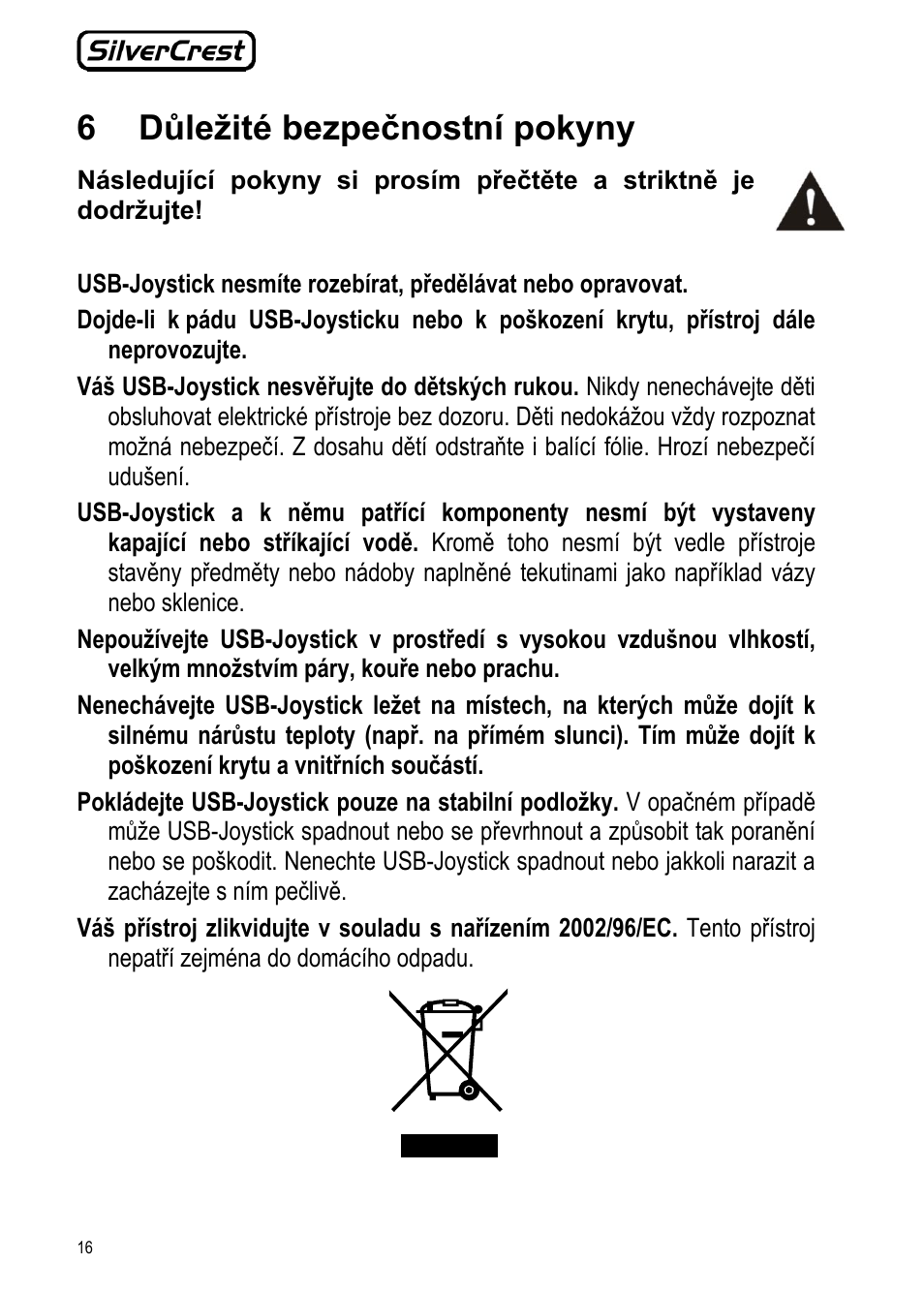 6 důležité bezpečnostní pokyny | Silvercrest JS-101 User Manual | Page 16 / 84