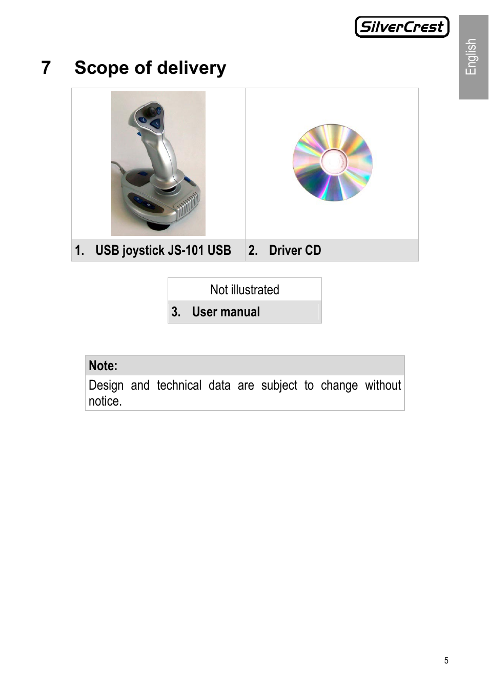 7 scope of delivery | Silvercrest JS-101 User Manual | Page 5 / 84