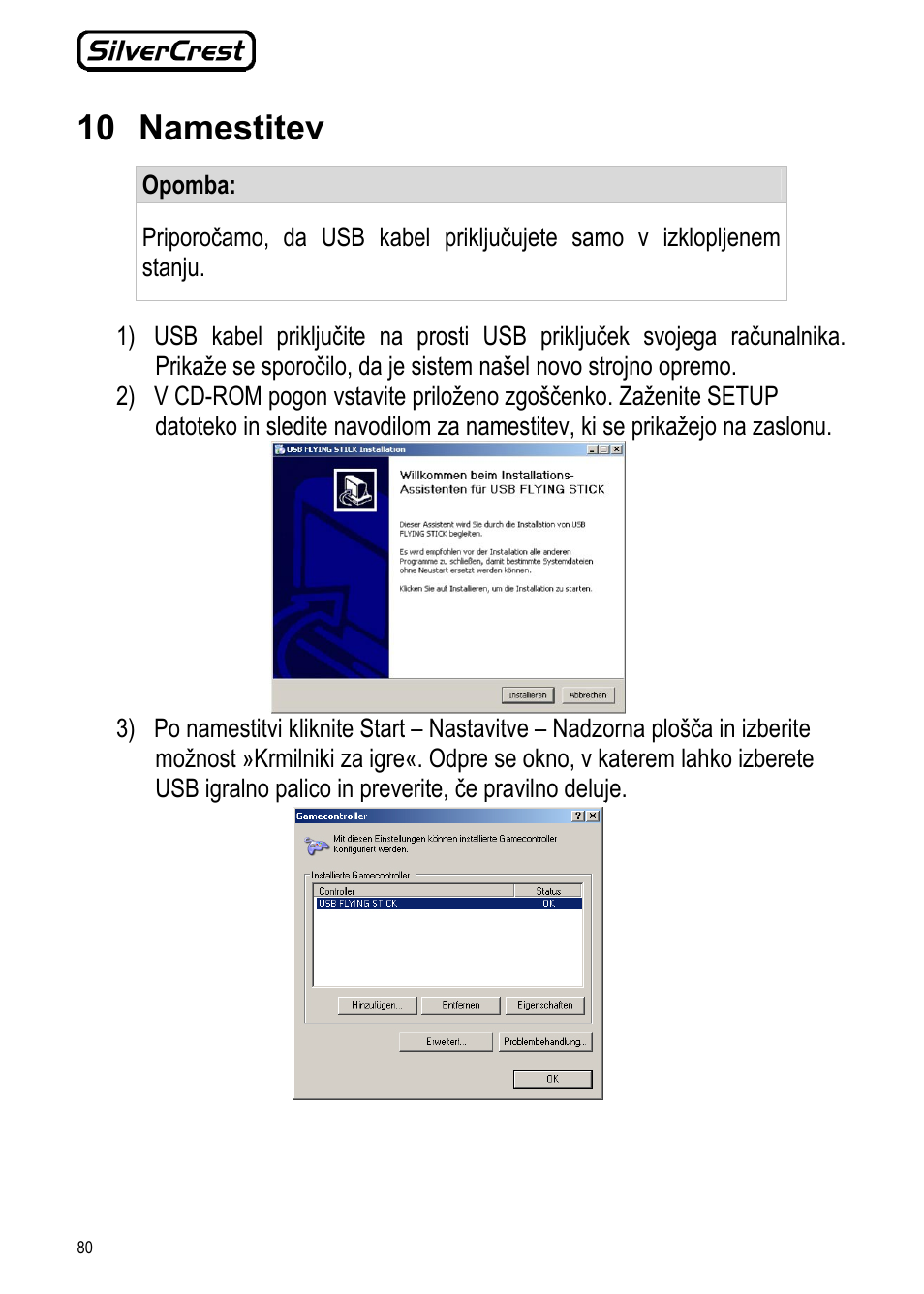 10 namestitev | Silvercrest JS-101 User Manual | Page 80 / 84