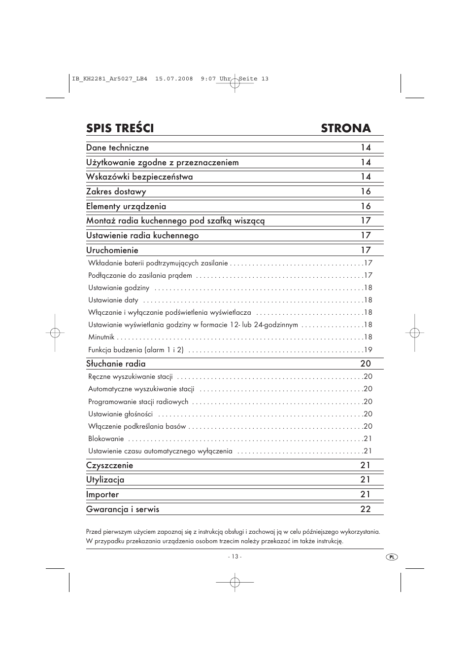Silvercrest KH2281-07 User Manual | Page 15 / 98