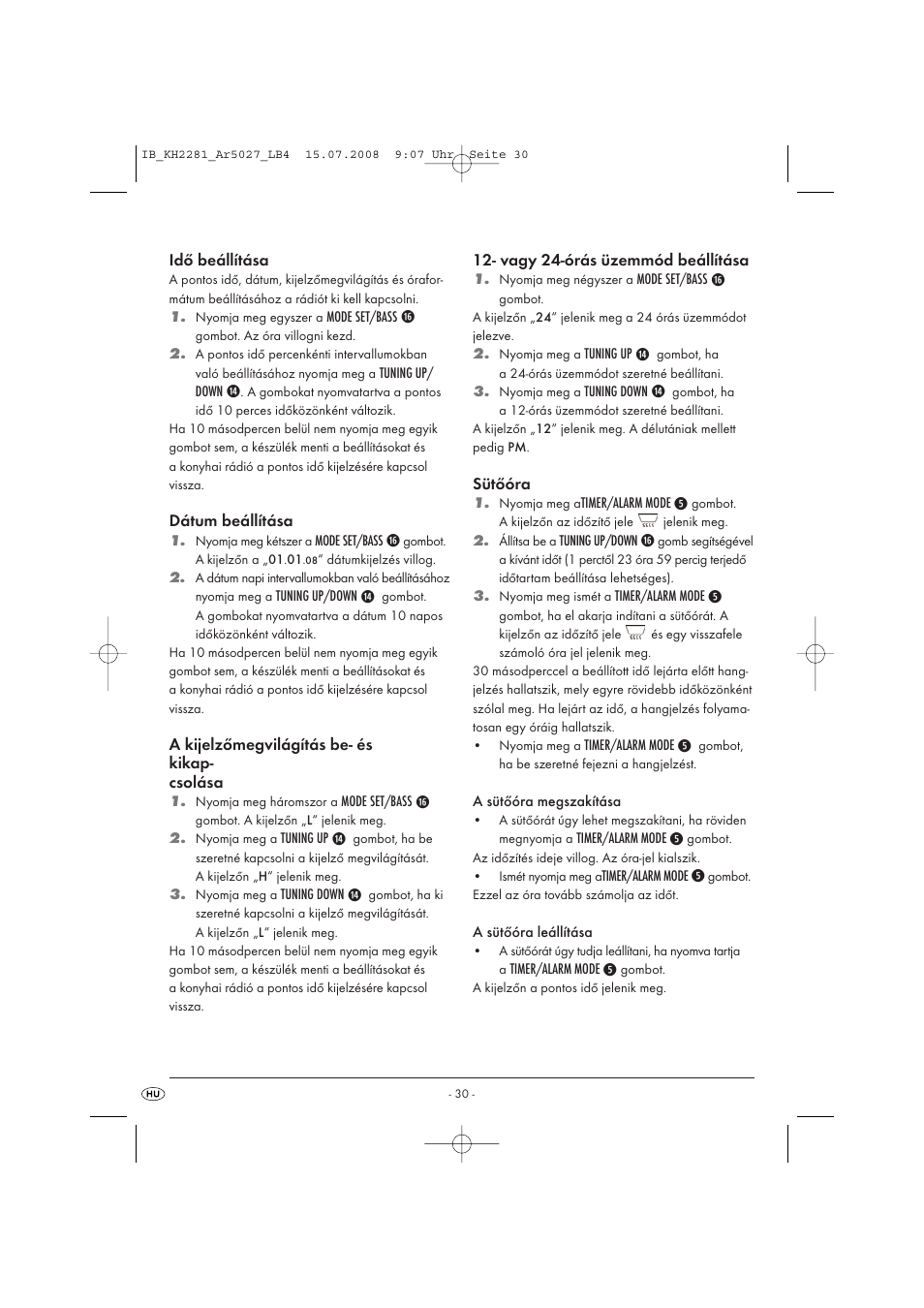 Silvercrest KH2281-07 User Manual | Page 32 / 98