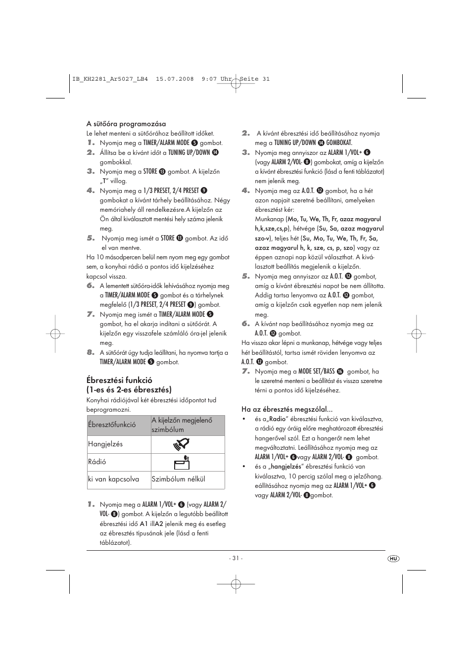 Silvercrest KH2281-07 User Manual | Page 33 / 98