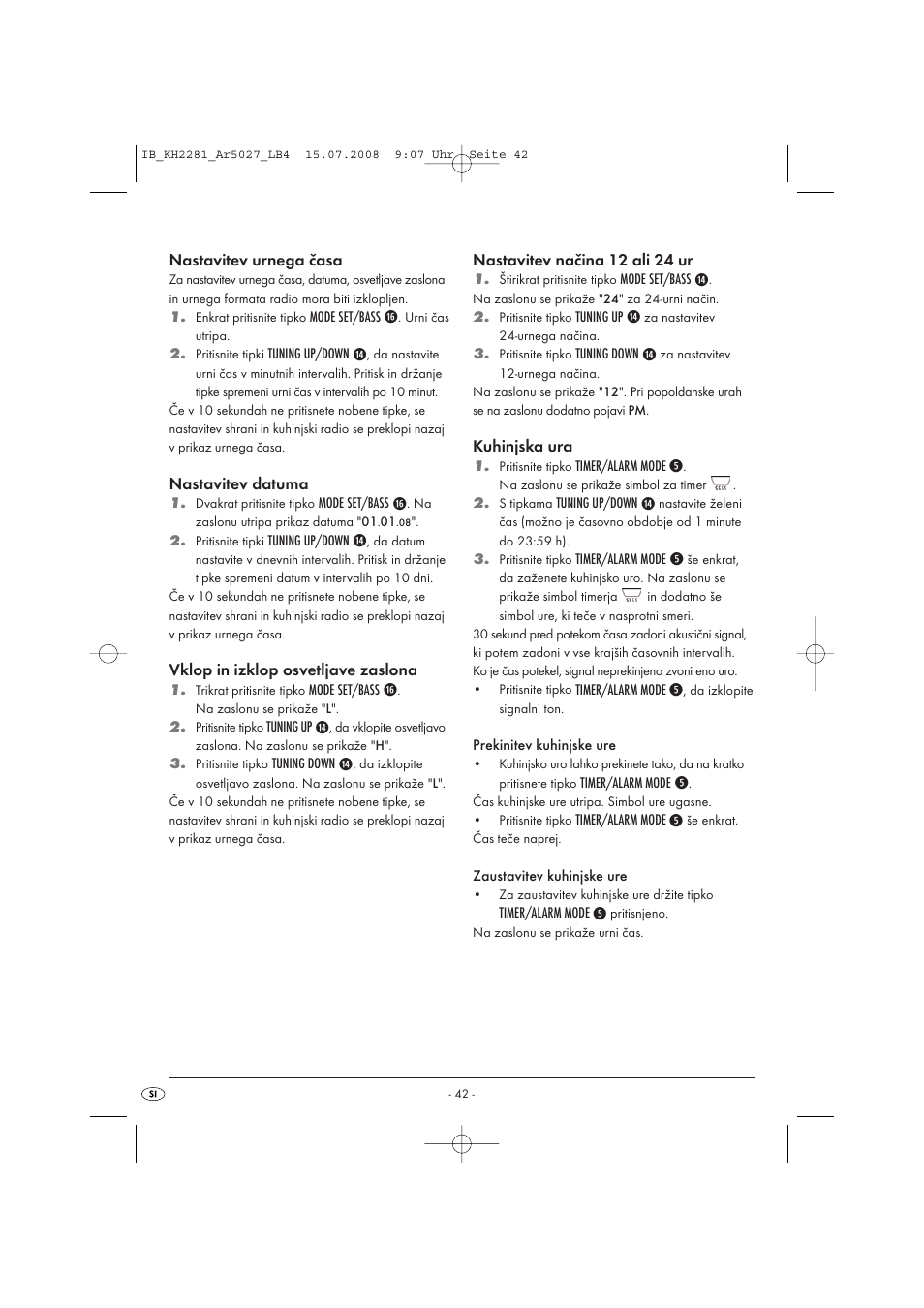 Silvercrest KH2281-07 User Manual | Page 44 / 98