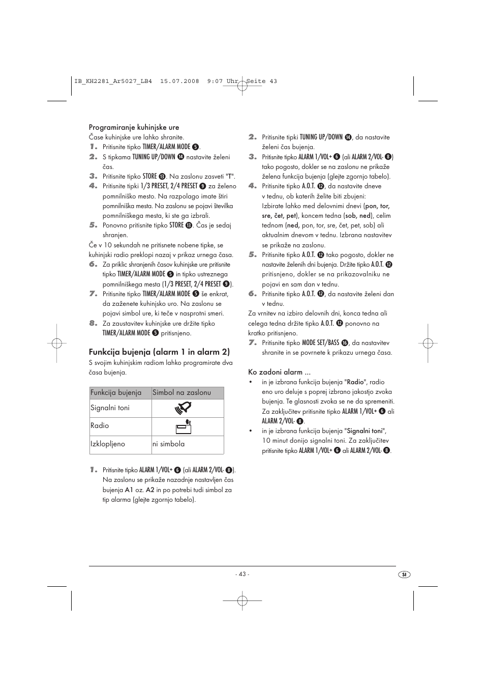 Silvercrest KH2281-07 User Manual | Page 45 / 98