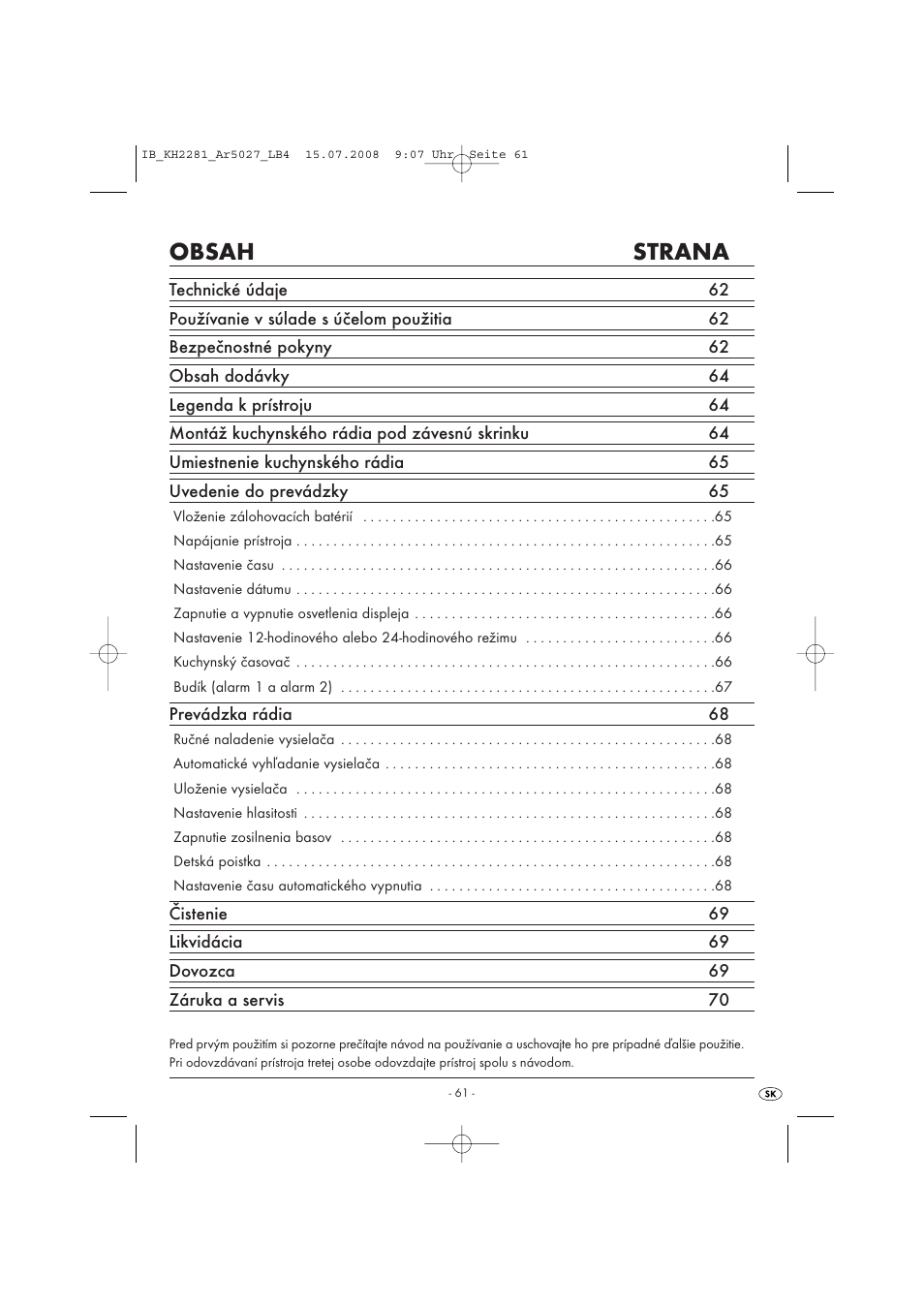 Silvercrest KH2281-07 User Manual | Page 63 / 98