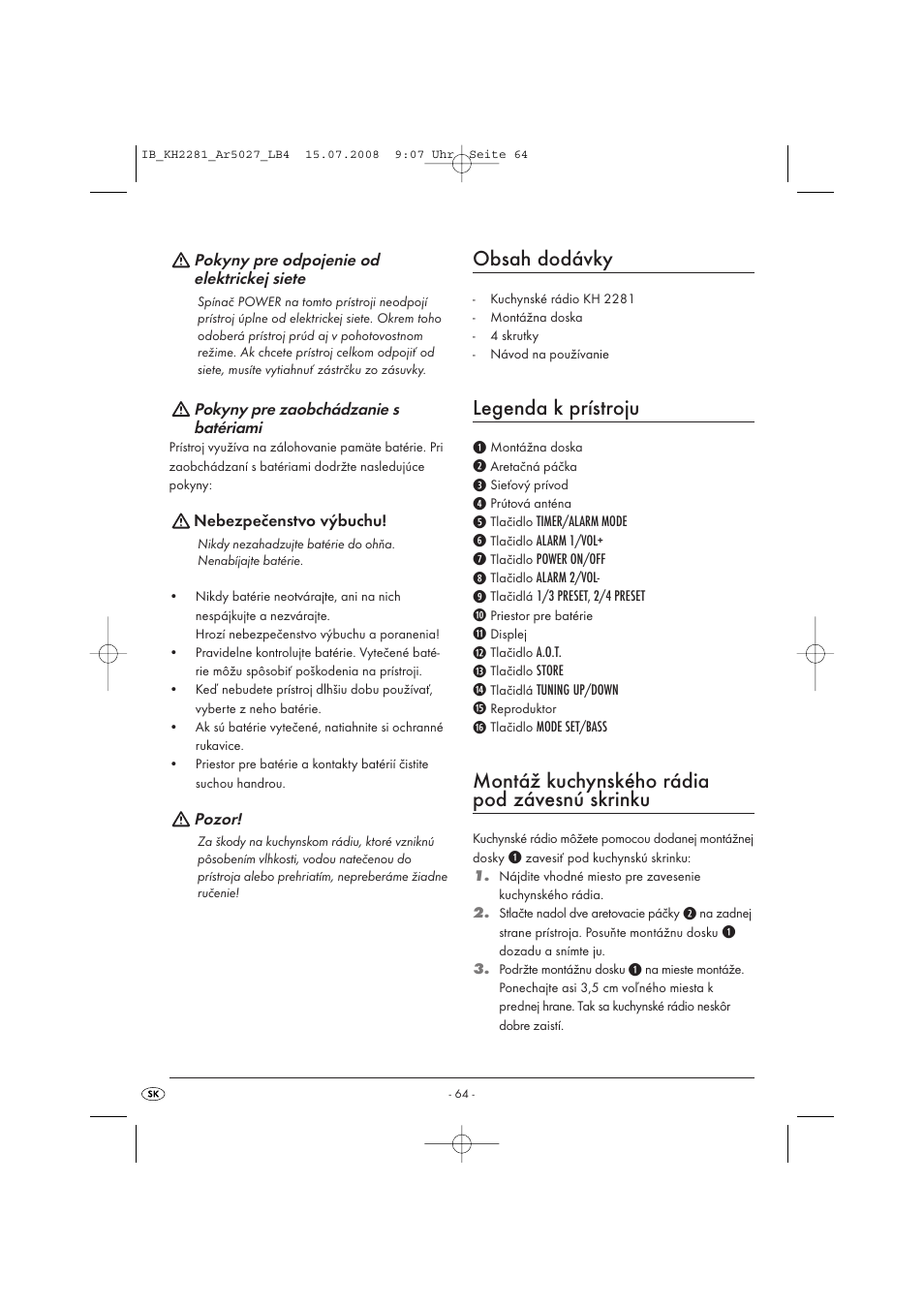 Silvercrest KH2281-07 User Manual | Page 66 / 98